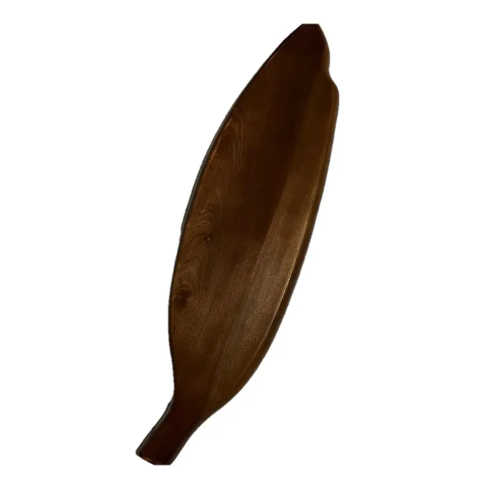 Vintage Large Wooden Leaf Serving Tray 24.75”x6.75”